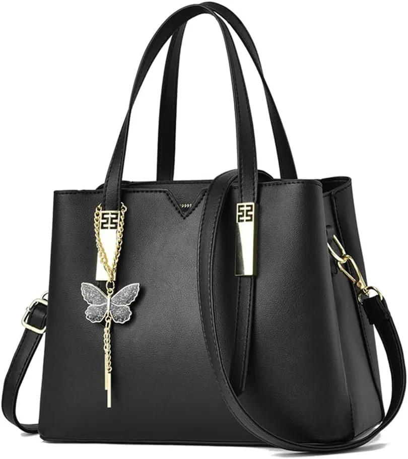 Women Leather Satchel Bags Top Handle Purse and Handbag Fashion Ladies Crossbody Bags Casual Tote Shoulder Bag (Blue)