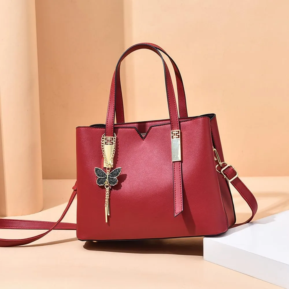 Women Leather Satchel Bags Top Handle Purse and Handbag Fashion Ladies Crossbody Bags Casual Tote Shoulder Bag (Blue)
