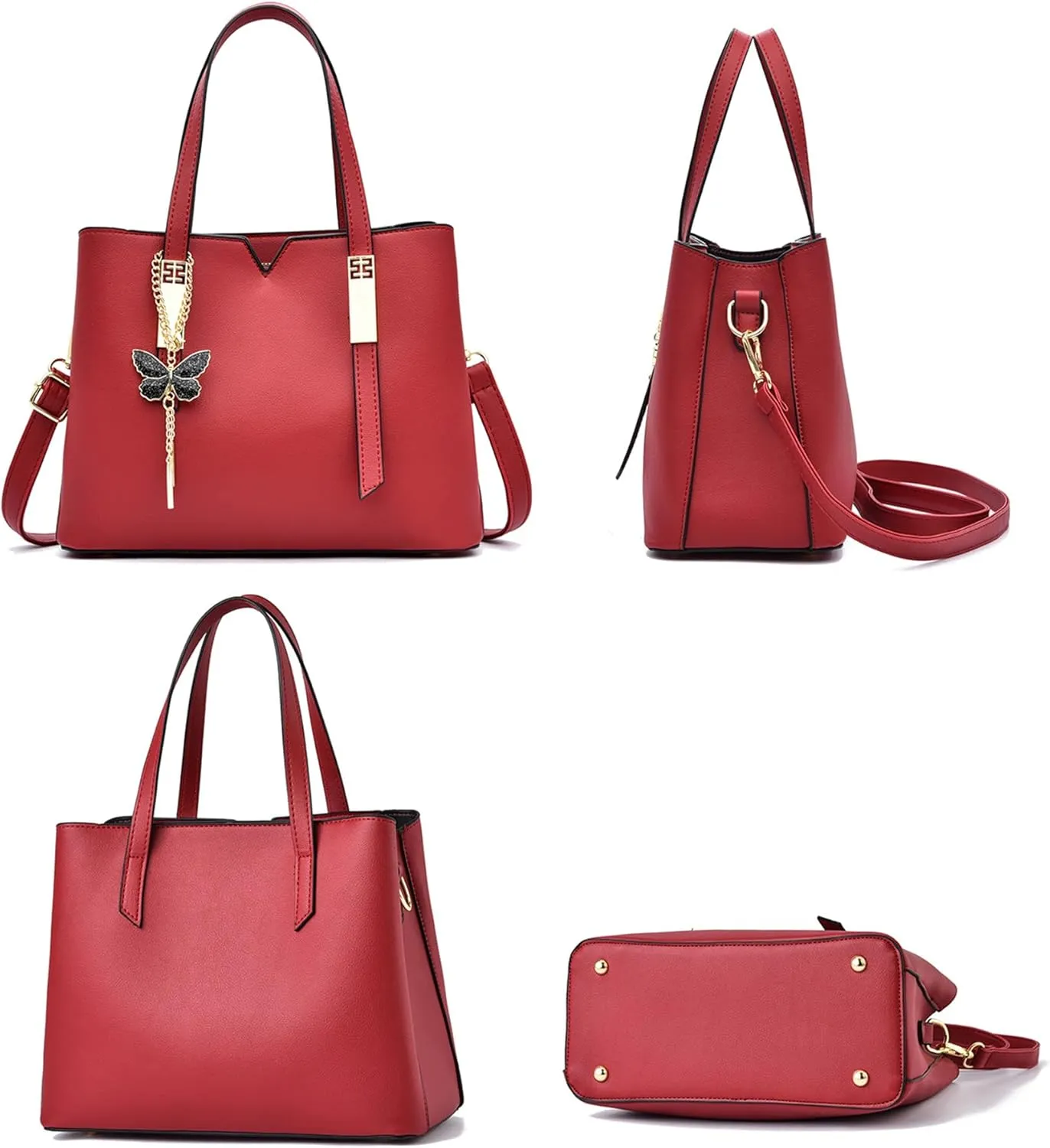 Women Leather Satchel Bags Top Handle Purse and Handbag Fashion Ladies Crossbody Bags Casual Tote Shoulder Bag (Blue)