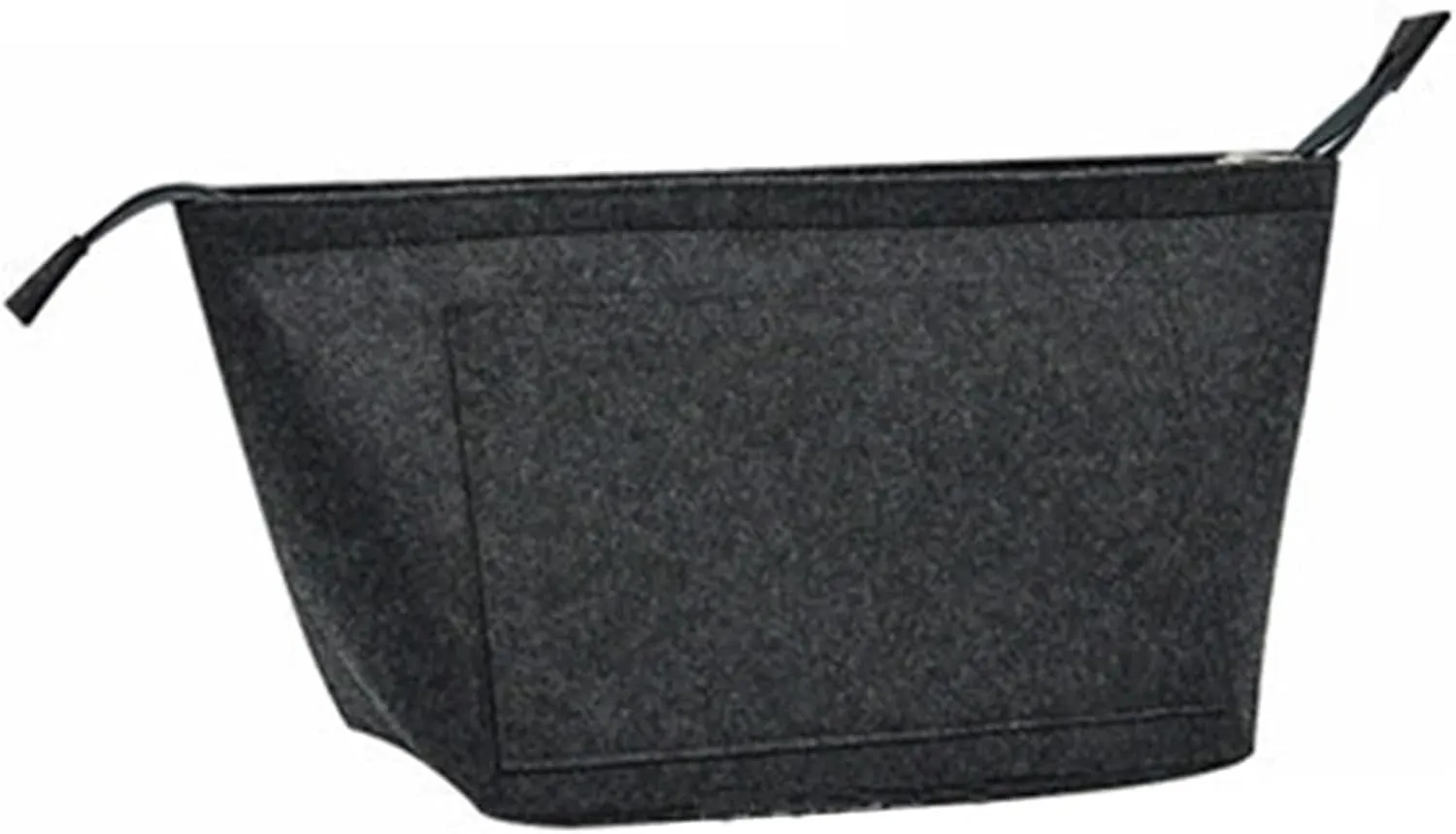 Women Make Up Organizer Felt Insert Bag With Multiple Pockets Travel Handbag Large Liner Cosmetic Bags(Dark Grey,L)