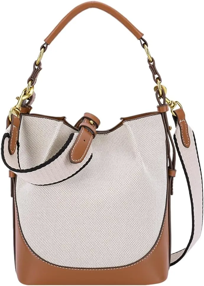 Women PU Bucket Bag Single Shoulder Bag Large Capacity Chic Hobo Bag Adjustable Strap Stylish Crossbody Bag for Part