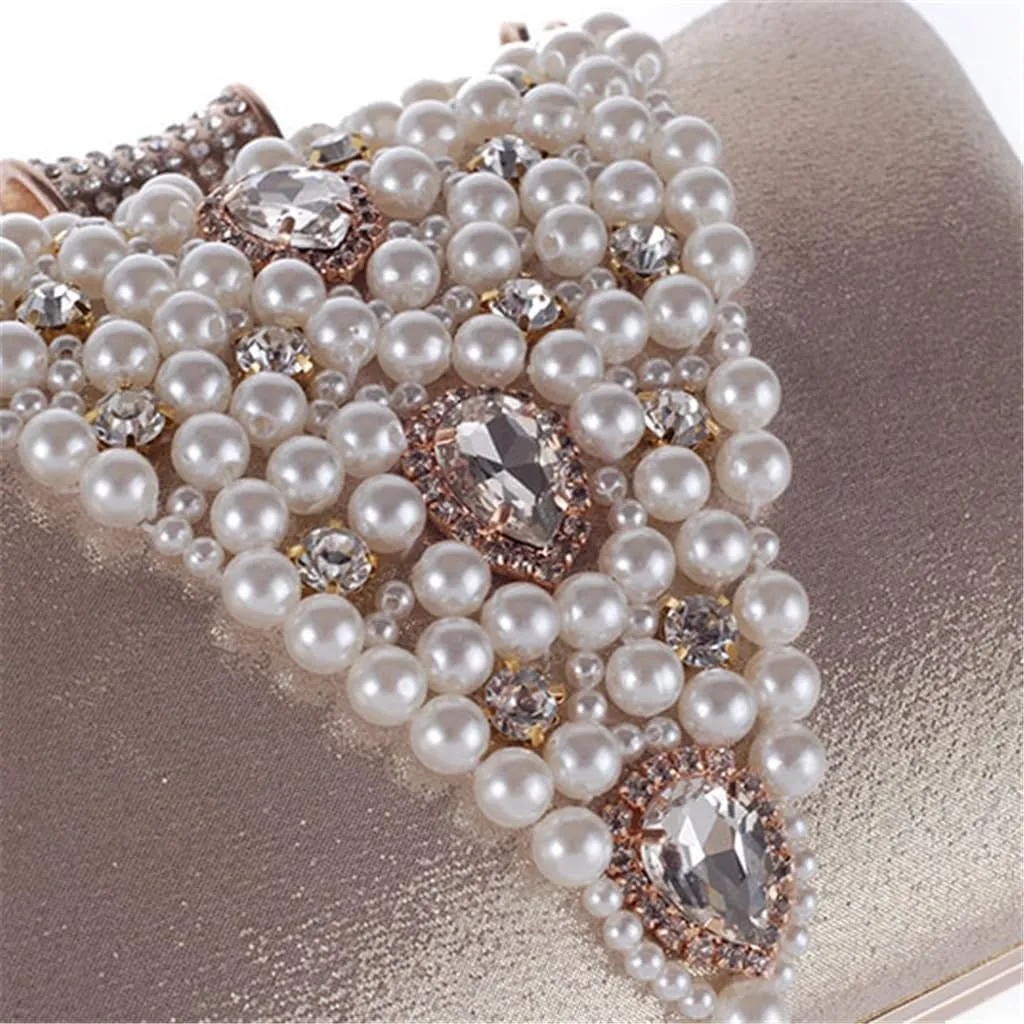 Women's Bag with Diamonds Handheld Dinner Party Bag Cocktail Pearl Women's Clutch with Cheongsam Dress Bag