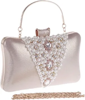 Women's Bag with Diamonds Handheld Dinner Party Bag Cocktail Pearl Women's Clutch with Cheongsam Dress Bag