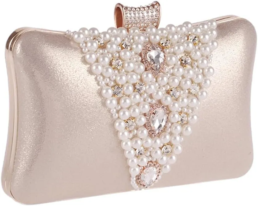 Women's Bag with Diamonds Handheld Dinner Party Bag Cocktail Pearl Women's Clutch with Cheongsam Dress Bag
