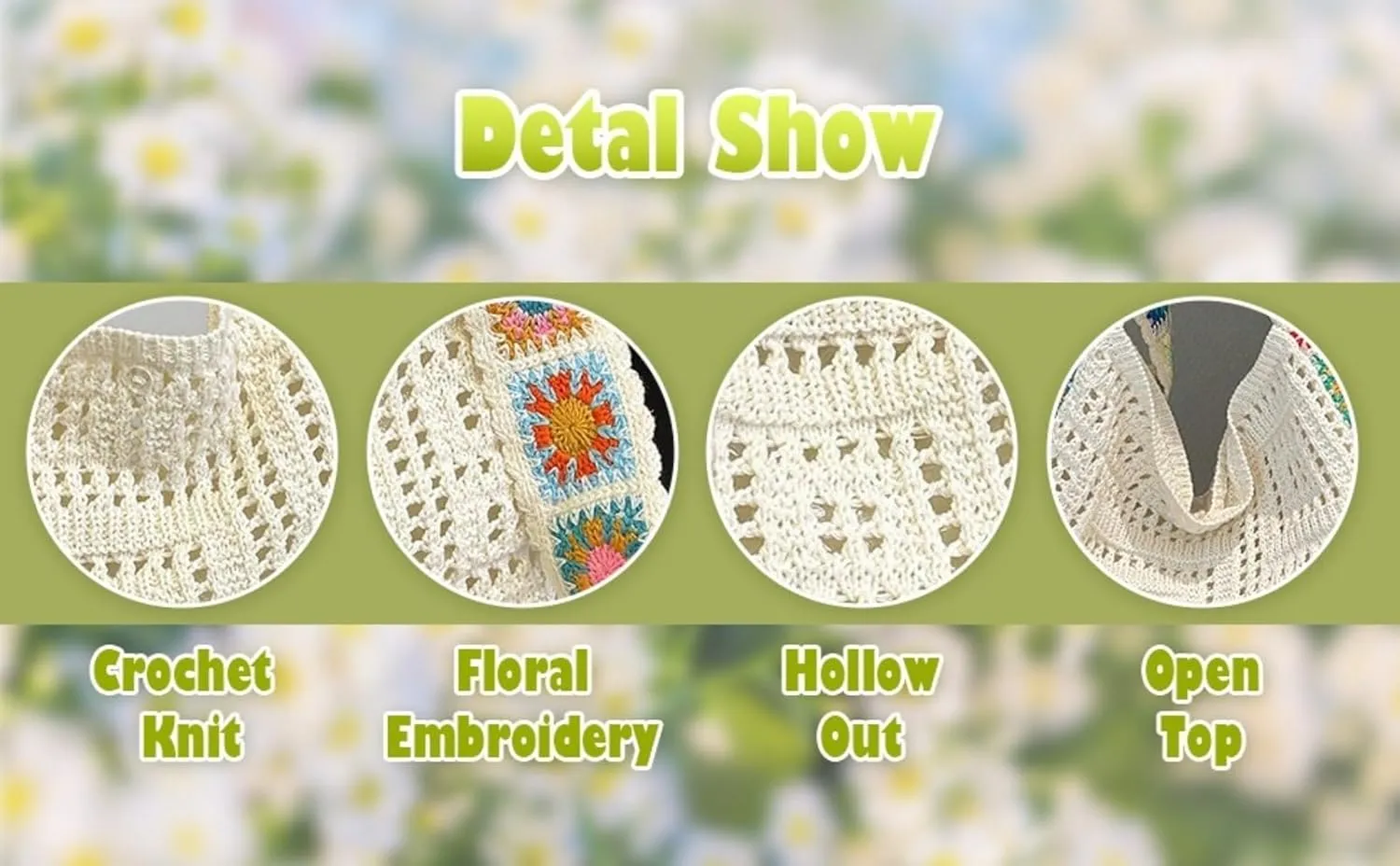 Women's Boho Embroidery Crossbody Bag Hollow Out Crochet Knit Shoulder Bag Knited Bag Handbag Summer Beach Tote