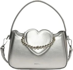 Womens Chic Shoulder Crossbody Bag Vegan Leather Purse Small Tote Bag Y2k Handbag Cute Clutch Satchel with Chain