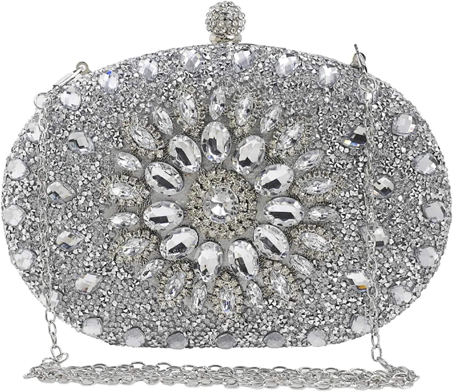 Womens Crystal Evening Clutch Bag Elegant Rhinestone Clutch Evening Purse for Wedding Cocktail Party
