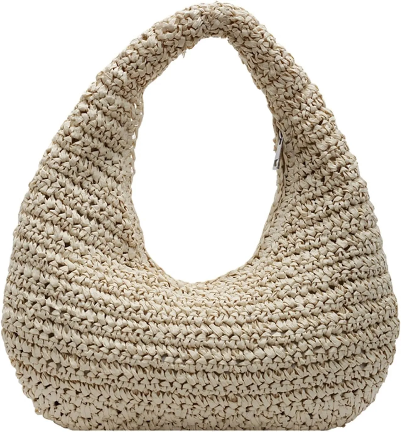 Women's Fashionable Versatile Retro Straw Handbag Solid Color Seaside Travel Shopping Commuter Bag