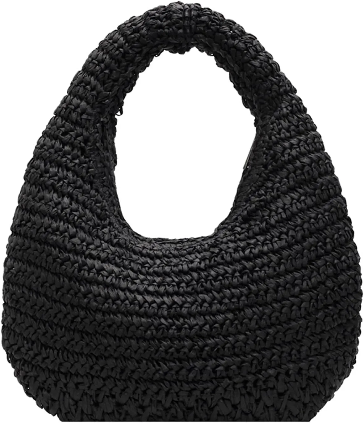 Women's Fashionable Versatile Retro Straw Handbag Solid Color Seaside Travel Shopping Commuter Bag