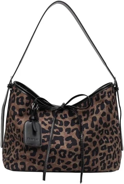 y2k Cheetah Handbags for Women, Hobo Bag Cheetah Print Ladies Chic Shoulder Bags Tote Bag Leopard Print Large Crossbody