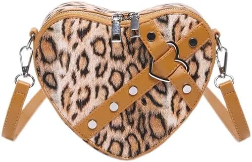 y2k Cheetah Purses for Women Handbag, Grunge Fashion Hobo Bag Ladies Chic Shoulder Bags Leopard Print Sling Purse (brown)