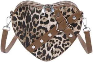 y2k Cheetah Purses for Women Handbag, Grunge Fashion Hobo Bag Ladies Chic Shoulder Bags Leopard Print Sling Purse (Dark brown)