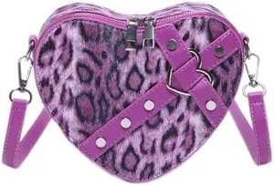 y2k Cheetah Purses for Women Handbag, Grunge Fashion Hobo Bag Ladies Chic Shoulder Bags Leopard Print Sling Purse (purple)