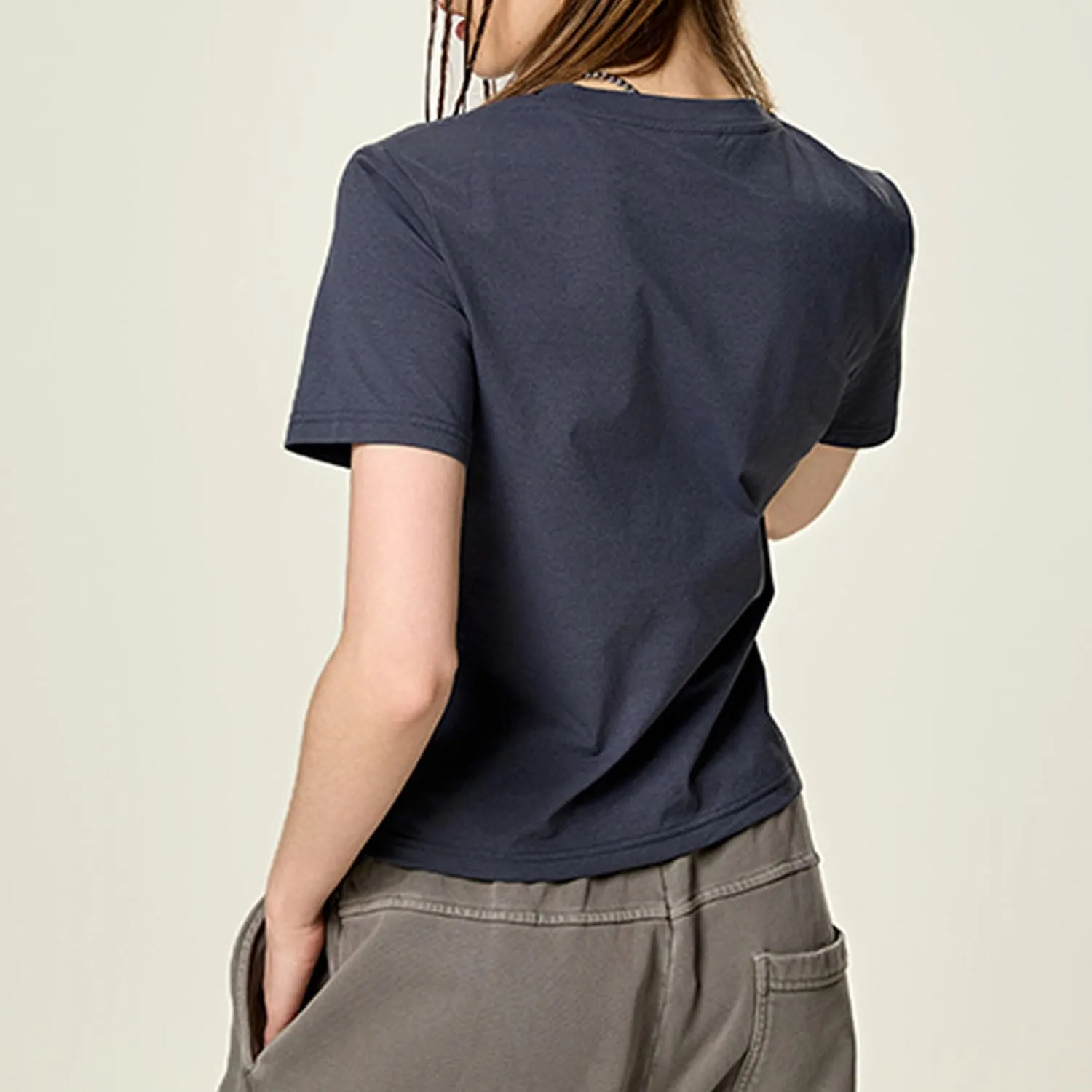 Yoolin Women's Slim Fit T-Shirt Moisture Wicking Quick Dry Round Neck Casual Summer Petite Sizing Pure Color Versatile Top